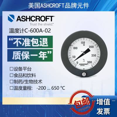 Ashcroft温度计C-600A-02雅斯科水处理和水压控制制浆造纸
