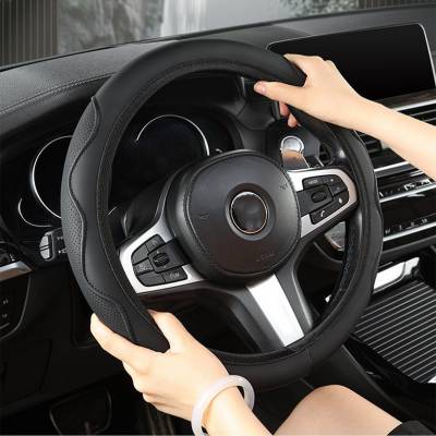 汽车无内圈方向盘套 四季通用透气舒爽 轻奢***感防滑把套