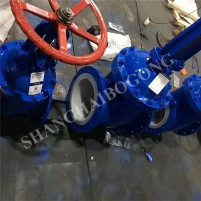 长期批发销售 Z41F46-16C 手动衬氟法兰闸阀 楔形单闸板阀 酸碱管道专用