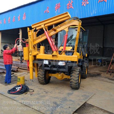 晟旭公路防撞护栏液压打桩机公路护栏打桩机