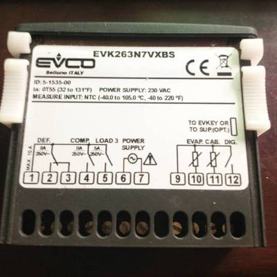 EVCO温度控制器EVK263N7VXBS升级型号EV3123N7