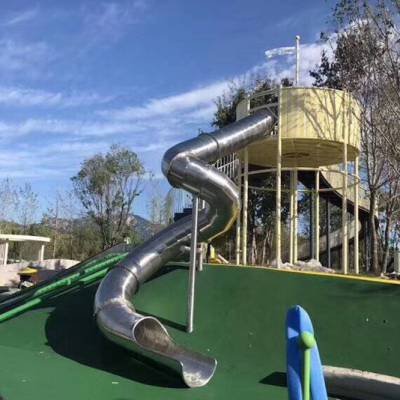 广西玉林可定制主题乐园大型不锈钢双滑滑梯儿童游乐嬉戏设备