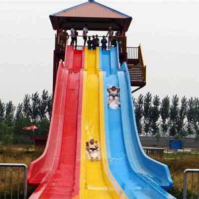 水上乐园设备 玻璃钢水上玩具供应 大型彩虹滑梯组合