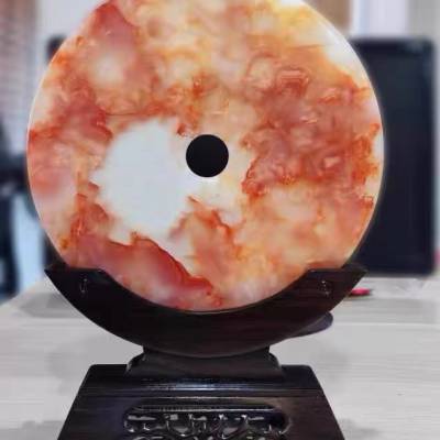 焕环祥平安扣定制玉石盘摆件璧玉玄关柜头办公室装饰乔迁新居礼品