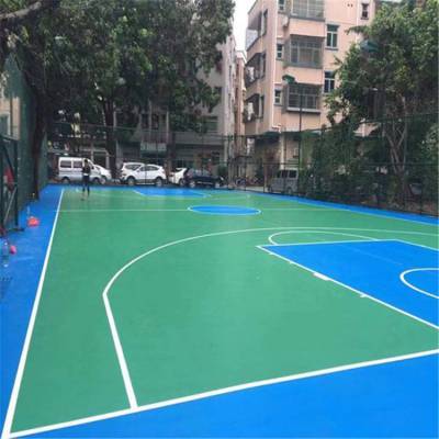 小区篮球场地面施工 公园篮球场造价 社区健身篮球场弹性塑胶施工队 硅pu塑胶球场材料