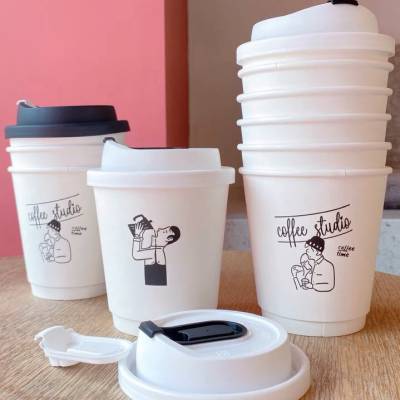 山西大同晋中热饮奶茶咖啡单层单淋膜纸杯定做/双层中空纸杯/手提打包袋定制厂家