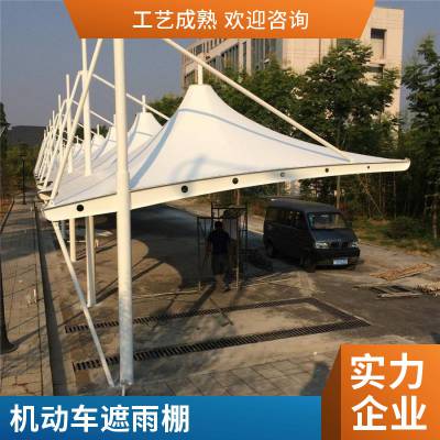 厂库防雨膜结构安装 机动车停车棚 员工充电电动车遮雨棚 加厚材料