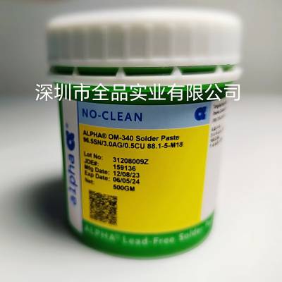 阿尔法锡膏OM340 5号粉适用于高精密焊接，超细间距可重复印刷