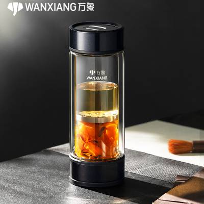 万象总代理 V158LA茶水分离玻璃杯 品牌水杯批发定制