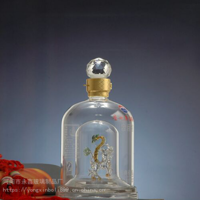 高硼硅玻璃透明白酒瓶创意内置造型工艺空酒瓶