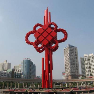 铁艺中国结雕塑 景观展示 铁艺中国结雕塑厂家