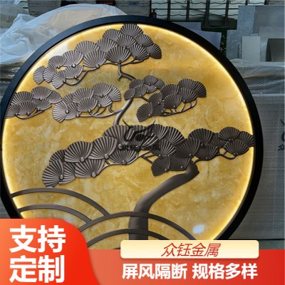 餐厅隔断镀锌管焊接欧式屏风景墙 众钰金属轻奢简约不锈钢风铃幕墙屏风设计定制安装