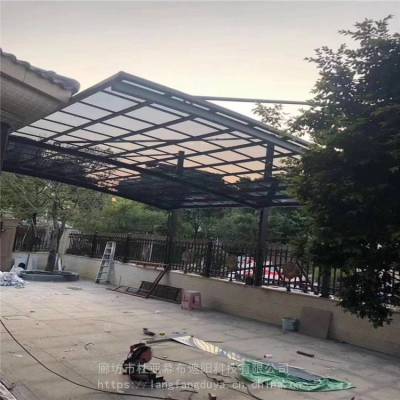 唐山定做铝合金车棚 铝合金耐力板车棚户外汽车棚小区自行车棚