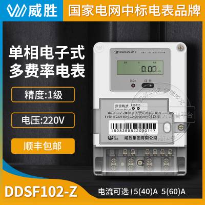 长沙威胜集团DDSF102-Z单相电子式载波电能表 220V 20(80)A电能表