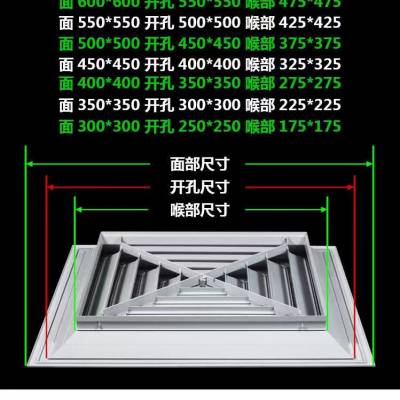 广西河池市单层百叶风口中央空调耐腐蚀ABS方形出风口单层百叶风口定制