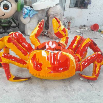 阳江玻璃钢螃蟹雕塑海鲜店仿真大闸蟹帝王蟹河蟹模型摆件