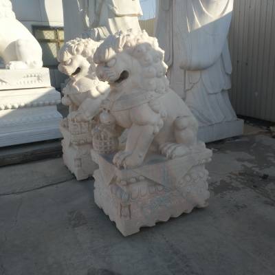 石雕狮子 大理石狮子 门口摆放石雕狮子