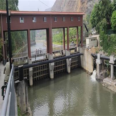 水力钢结构液压翻板闸门 河道景观钢坝 底横轴驱动弧形液压坝