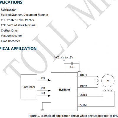 步进驱动IC适用于打印机 舞台灯光 智能家居 TMI8548 TMI8549