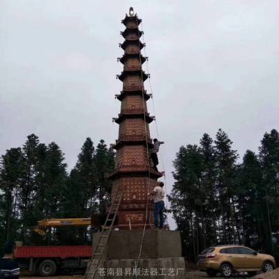 昇顺法器铸造寺庙大型七层千佛塔 江苏盐城铸铁九层千佛塔定做