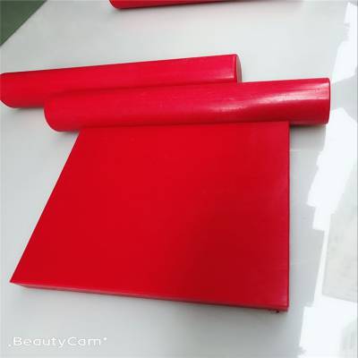 批发纯红色聚氨酯棒优力胶PU板才耐磨减防震耐油缓冲床橡胶垫片