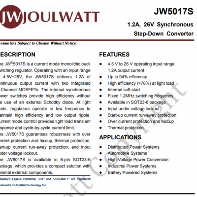 JW5017SSOTB#TRPBF ѹѹJOULWATTܻ SOT23-6 DC-DC