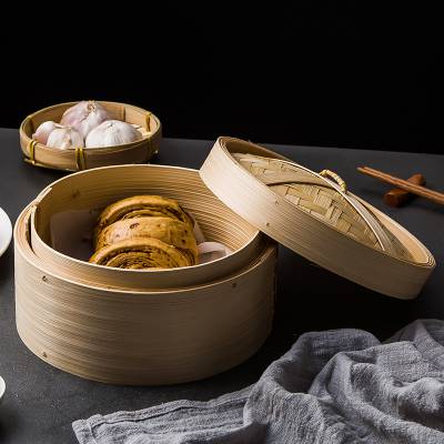 竹之森纯手工竹编蒸笼常规家用蒸包子馒头竹制蒸笼商用小笼包笼屉（外径21cm常规蒸笼）