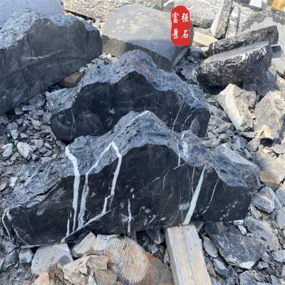 黑色镜面石加工 户外景观装饰风景石 草坪石凳摆件
