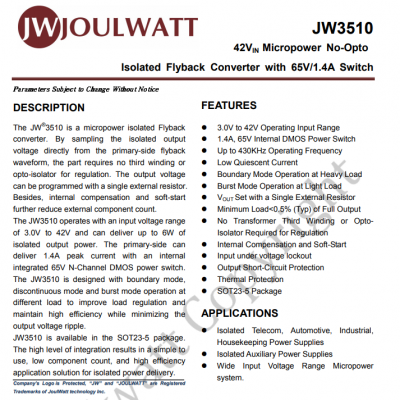 JW7951C ܻJOULWATT ȫŹ QFN3*4-15 ߳ר