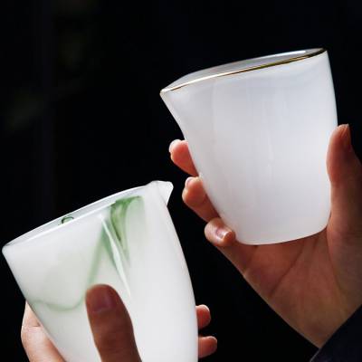 定制琉璃公道杯 单个家用玉瓷功夫茶海大容量分茶器创意无把贪心杯