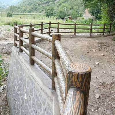 伟宏建材1.8米水泥手工组合式公路隔离栏杆 预制成品仿木护栏