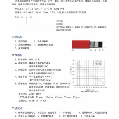 电伴热带、电地暖、伴热电缆、高温自控温恒功率自限温铠装伴热带GJTL、GXW、GWK、GWL、GBR