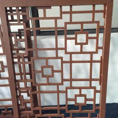 木纹铝窗花价格铝合金仿木纹花格中式花格铝合金仿古花格加工