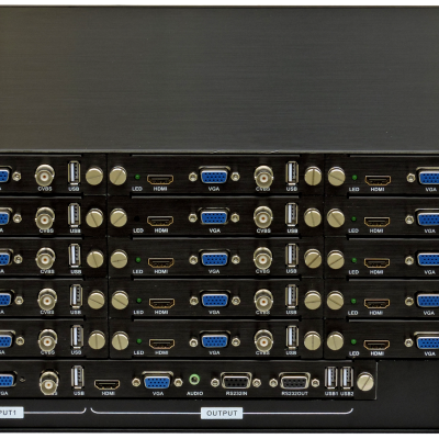 意盛视通DMS1520 HDMI画面分割器 VGA/CVBS8路画面高清4U画面合成器画