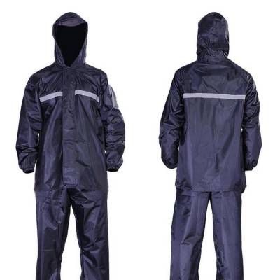 户外骑行成人分体雨衣高密度尼龙绸面料反光亮条雨衣捷卓