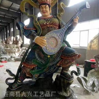 厂家直销四大***玻璃钢佛像 佛寺四大金刚彩绘站像 3米四大***站像