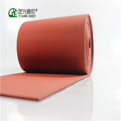 红色硅胶发泡卷板 耐高温海绵板烫画机硅胶板垫片耗材