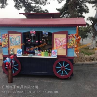 六盘水美食街售货亭 景区餐饮商品花车 商业街饮料小吃售卖亭