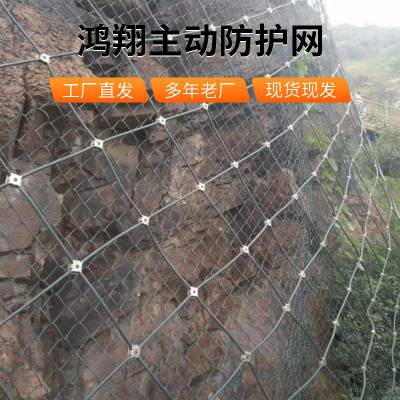 山体边坡防护网 公路隧道柔性防落石网 主动护坡网鸿翔远拓