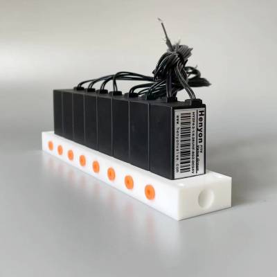 PTFE防腐蚀电磁阀聚四氟乙烯耐强碱电磁阀微型电磁阀组HYZF4-2-01-4GZ分析仪电磁阀3联阀组