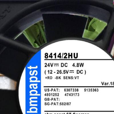 ebmpapst 8414/2HU 24VDC 4.8W Var.184 8025 4线 散热风扇