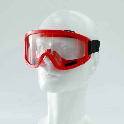 红色消防护目镜PC防酸碱飞溅眼镜大视野防冲击防雾眼罩