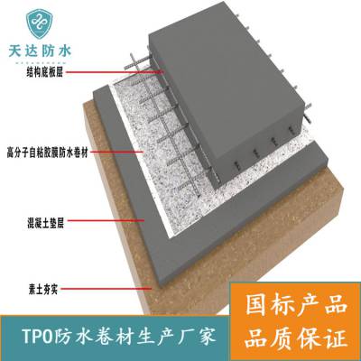 TPO高分子 PVC聚氯乙烯 HDPE自粘型 防水卷材 可定制