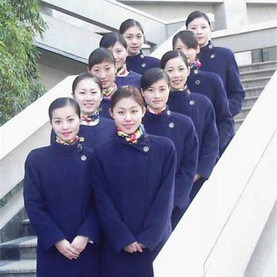 空姐毛呢大衣冬季新款 高铁乘务员大衣 航空大衣 羊毛外套长女订做上海亿妃服饰