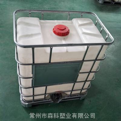 全新500L吨桶 运输半吨桶 500L带框架塑料方桶 0.5吨IBC集装桶