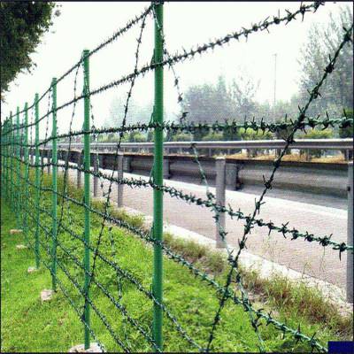 钢网墙机场围栏网防攀爬刀刺护栏网防御网Y型柱防护网