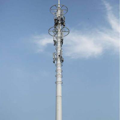 移动信号塔 30米5g信号塔 基站通讯塔 35米单管塔安装
