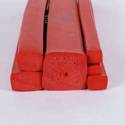 方条发泡平板隔音红色海绵橡胶扁硅胶条 阻燃防撞条防水胶条