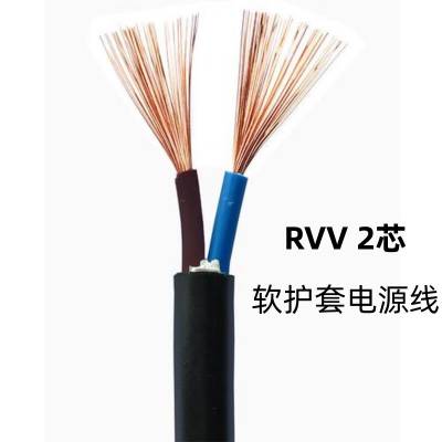 仁达 2芯电线电缆 RVV2*0.5 平方 软护套电源线 两芯信号线