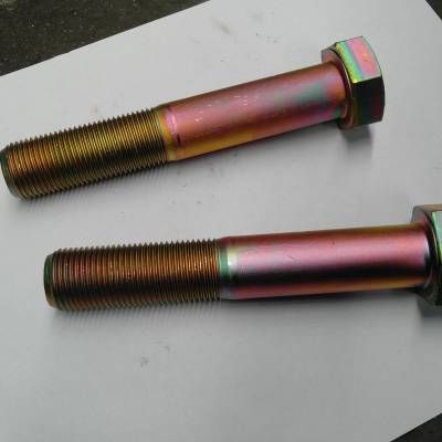 车轮螺栓 高强度车轮螺栓 镀彩锌 强度10.9级 外六角头长螺栓 半牙